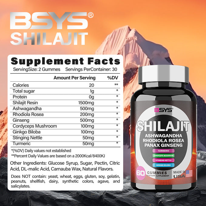 BSYS 8IN1 SHILAJIT GUMMIES 60'S